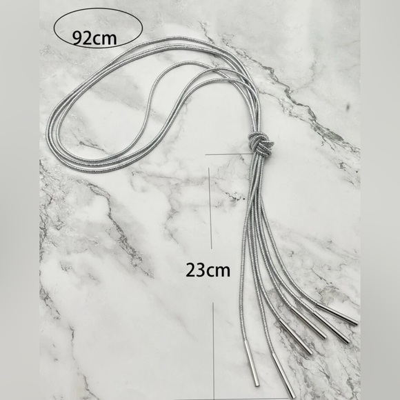 Women Long Tassel Necklace Sweater Chain Pendant Choker Lady Handmade Necklaces - Picture 5 of 6